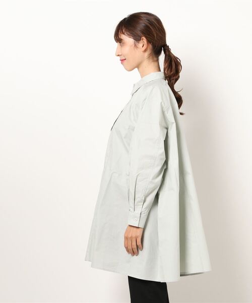 179/WG（イチナナキュウダブルジー）の「ラグランフレアチュニックブラウス（シャツ/ブラウス・レディース・グリーン/オフホワイト/カーキ・MEDIUM）」の17枚目の写真