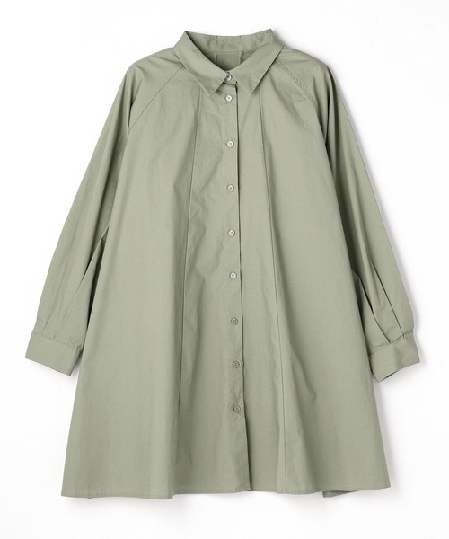 179/WG（イチナナキュウダブルジー）の「ラグランフレアチュニックブラウス（シャツ/ブラウス・レディース・グリーン/オフホワイト/カーキ・MEDIUM）」の6枚目の写真