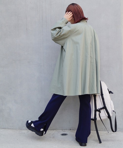 179/WG（イチナナキュウダブルジー）の「ラグランフレアチュニックブラウス（シャツ/ブラウス・レディース・グリーン/オフホワイト/カーキ・MEDIUM）」の20枚目の写真