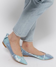 美品バーンヤードストームバックリボンフラット/シルバー/24cm BARNYARDSTORM（バンヤードストーム）の「BARNYARDSTORM / バック