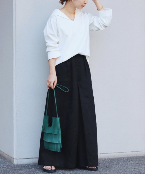 JOURNAL STANDARD リネンキュロットワイドパンツ　BLACK JOURNAL STANDARD リネンキュロットワイドパンツ BLACK パンツ