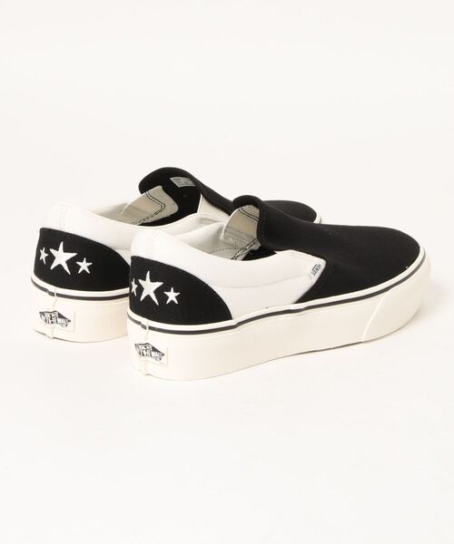 And A(アンドエー)の「VANS ヴァンズ / SLIP-ON PLATFORM SF プラットフォーム スター刺繍スリッポン サーフ / VN0A3MVC4XY(スリッポン・メンズ・ブラック×ホワイト・28cm/27.5cm/27cm/26.5cm/26cm)」の3枚目の写真