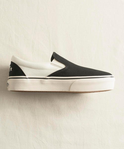 And A(アンドエー)の「VANS ヴァンズ / SLIP-ON PLATFORM SF プラットフォーム スター刺繍スリッポン サーフ / VN0A3MVC4XY(スリッポン・メンズ・ブラック×ホワイト・28cm/27.5cm/27cm/26.5cm/26cm)」の6枚目の写真