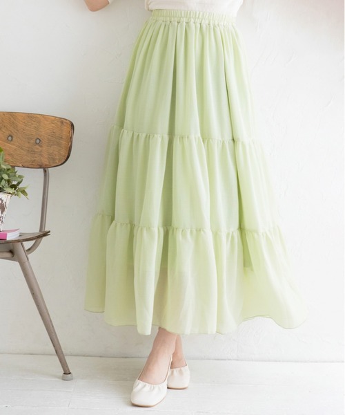 Mysa&Liina(ミーサリーナ)の「ガーゼティアードスカート(スカート・レディース・ブラック/オフホワイト/ライトグリーン/ミント・M)」の21枚目の写真