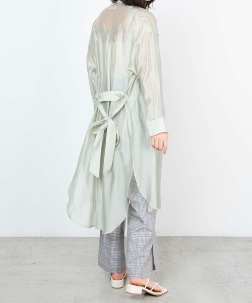 WEGO（ウィゴー）の「WEGO/ベルト付きシアーロングワンピース（ワンピース・レディース・グリーン系その他/ライトピンク/ホワイト・FREE）」の3枚目の写真