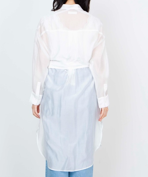 WEGO（ウィゴー）の「WEGO/ベルト付きシアーロングワンピース（ワンピース・レディース・グリーン系その他/ライトピンク/ホワイト・FREE）」の16枚目の写真