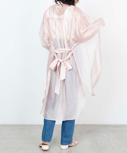 WEGO（ウィゴー）の「WEGO/ベルト付きシアーロングワンピース（ワンピース・レディース・グリーン系その他/ライトピンク/ホワイト・FREE）」の11枚目の写真