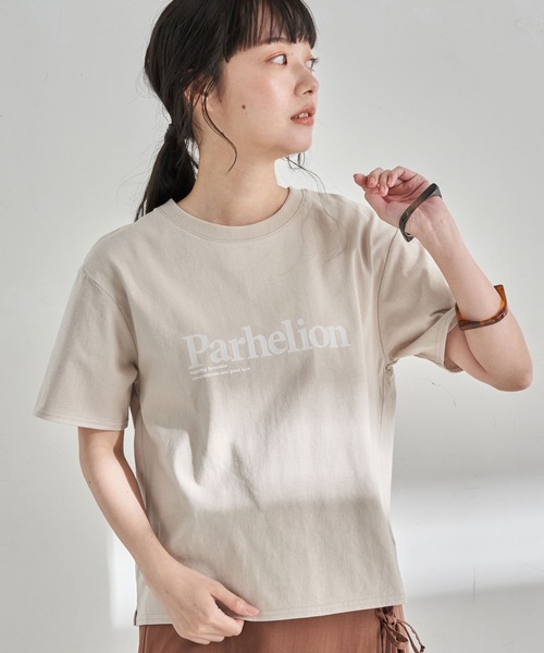 earth music&ecology（アースミュージックアンドエコロジー）の「【WEB限定】Parhelion プリントTシャツ ＊（Tシャツ/カットソー・レディース・チャコールグレー/レッド/ライトベージュ/ベージュ/グレイッシュベージュ/ライトイエロー・FREE）」の4枚目の写真