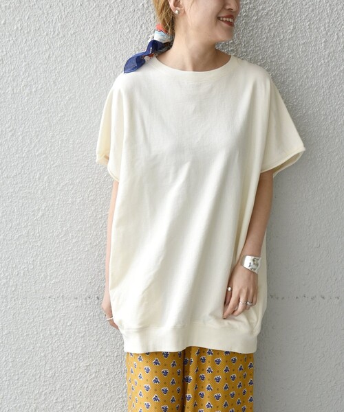 SHIPS any(シップス エニィ)の「SHIPS any: ミニ裏毛 コクーン プルオーバー〈UVカット〉(Tシャツ/カットソー・レディース・チャコールグレー/ホワイト/レンガ・ONE SIZE)」の1枚目の写真