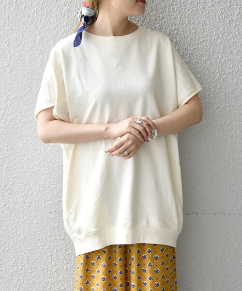 SHIPS any(シップス エニィ)の「SHIPS any: ミニ裏毛 コクーン プルオーバー〈UVカット〉(Tシャツ/カットソー・レディース・チャコールグレー/ホワイト/レンガ・ONE SIZE)」の8枚目の写真