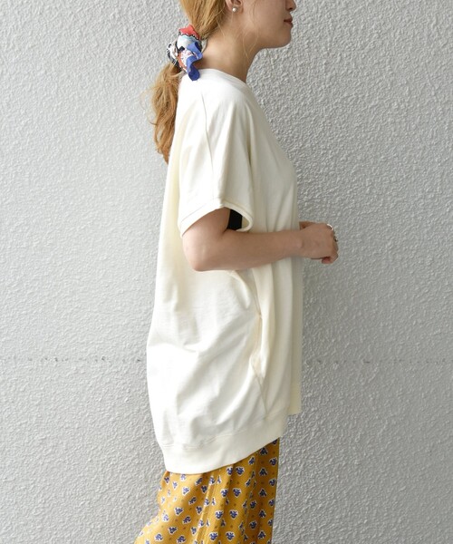 SHIPS any(シップス エニィ)の「SHIPS any: ミニ裏毛 コクーン プルオーバー〈UVカット〉(Tシャツ/カットソー・レディース・チャコールグレー/ホワイト/レンガ・ONE SIZE)」の7枚目の写真