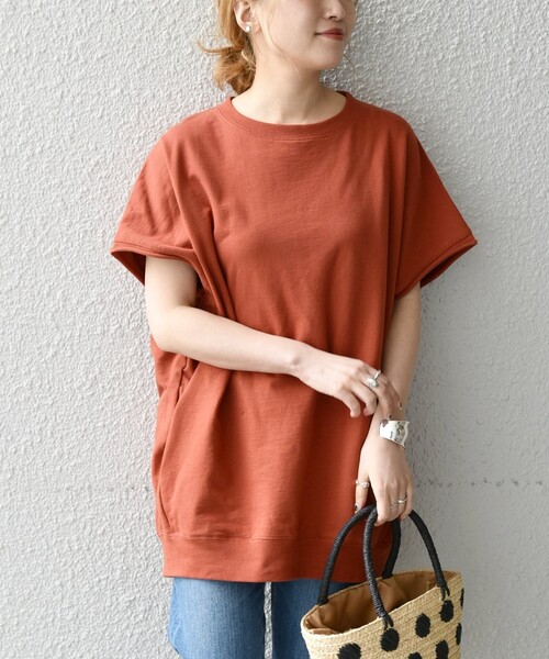 SHIPS any(シップス エニィ)の「SHIPS any: ミニ裏毛 コクーン プルオーバー〈UVカット〉(Tシャツ/カットソー・レディース・チャコールグレー/ホワイト/レンガ・ONE SIZE)」の22枚目の写真