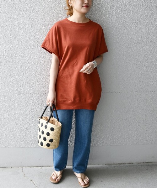 SHIPS any(シップス エニィ)の「SHIPS any: ミニ裏毛 コクーン プルオーバー〈UVカット〉(Tシャツ/カットソー・レディース・チャコールグレー/ホワイト/レンガ・ONE SIZE)」の20枚目の写真