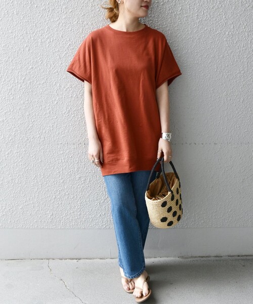 SHIPS any(シップス エニィ)の「SHIPS any: ミニ裏毛 コクーン プルオーバー〈UVカット〉(Tシャツ/カットソー・レディース・チャコールグレー/ホワイト/レンガ・ONE SIZE)」の19枚目の写真