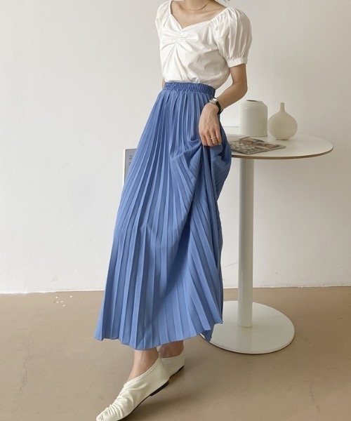 ABITOKYO（アビトーキョー）の「マキシ丈プリーツロングスカート（スカート・レディース・ベージュ/ブルー・FREE）」の17枚目の写真