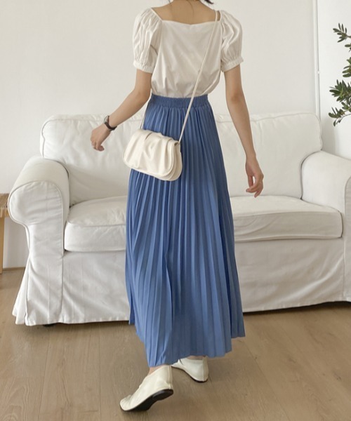 ABITOKYO（アビトーキョー）の「マキシ丈プリーツロングスカート（スカート・レディース・ベージュ/ブルー・FREE）」の13枚目の写真