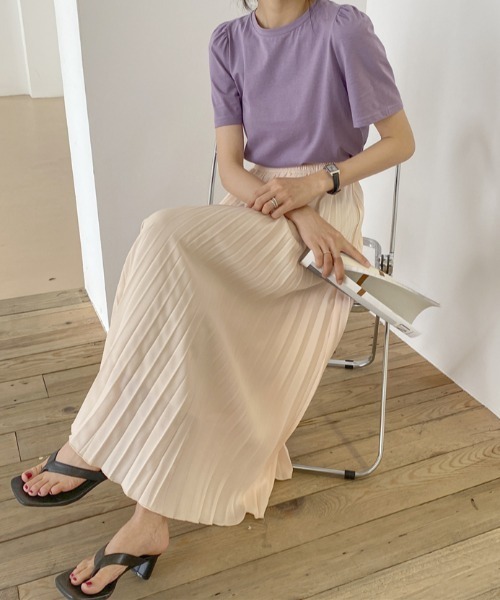ABITOKYO（アビトーキョー）の「マキシ丈プリーツロングスカート（スカート・レディース・ベージュ/ブルー・FREE）」の8枚目の写真