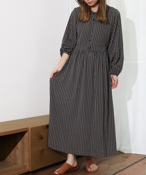 Per sist ence（パーシエンス）の「Per sist ence/パーシエンス　幾何学プリントワンピース（ワンピース・レディース・オフホワイト/モカ/カーキ/ブラック・FREE）」の13枚目の写真