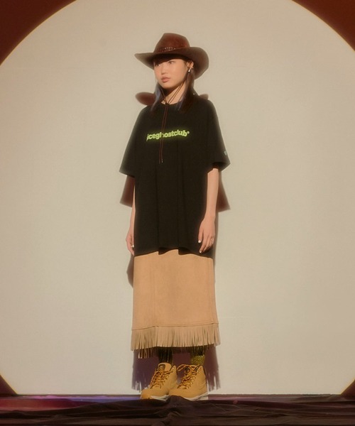 NICE GHOST CLUB(ナイスゴーストクラブ)の「『NICE GHOST CLUB/ナイスゴーストクラブ』TYPO LOGO TEE/ブランド英字ロゴプリント 半袖Tシャツ(Tシャツ/カットソー・レディース・ブラック/ホワイト・L/M)」の8枚目の写真