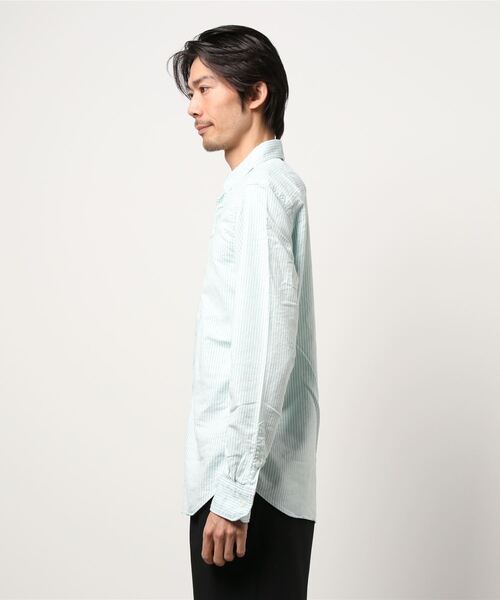 YANUK（ヤヌーク）の「オックスデニット ボタンダウンシャツ（シャツ/ブラウス・メンズ・ライトイエロー/ライトグリーン・XL/L/S/M）」の3枚目の写真