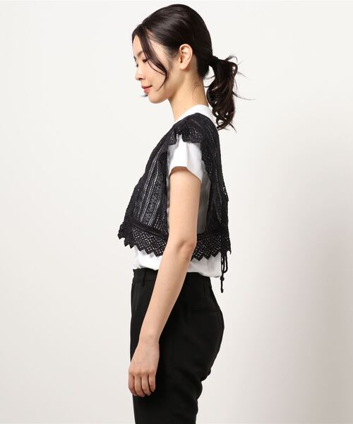 ehka sopo(エヘカソポ)の「前後着総レースベスト(ベスト・レディース・ブラック/ブルー/キナリ・フリ-)」の4枚目の写真