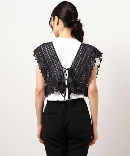 ehka sopo(エヘカソポ)の「前後着総レースベスト(ベスト・レディース・ブラック/ブルー/キナリ・フリ-)」の6枚目の写真