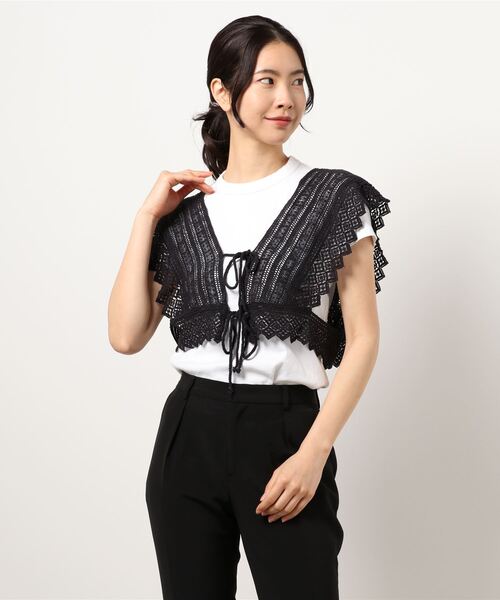 ehka sopo(エヘカソポ)の「前後着総レースベスト(ベスト・レディース・ブラック/ブルー/キナリ・フリ-)」の5枚目の写真