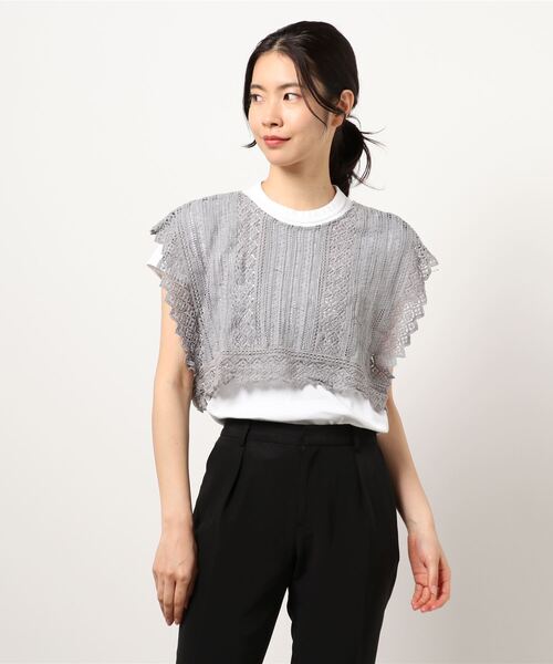 ehka sopo(エヘカソポ)の「前後着総レースベスト(ベスト・レディース・ブラック/ブルー/キナリ・フリ-)」の7枚目の写真