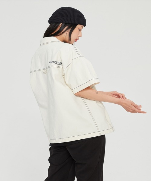 ROMANTIC CROWN（ロマンティッククラウン）の「【ROMANTIC CROWN】TRUCKER SUMMER JAKET（デニムジャケット・メンズ・ブルー/グレイッシュベージュ・L/M）」の2枚目の写真