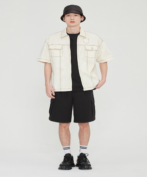 ROMANTIC CROWN（ロマンティッククラウン）の「【ROMANTIC CROWN】TRUCKER SUMMER JAKET（デニムジャケット・メンズ・ブルー/グレイッシュベージュ・L/M）」の3枚目の写真