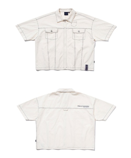 ROMANTIC CROWN（ロマンティッククラウン）の「【ROMANTIC CROWN】TRUCKER SUMMER JAKET（デニムジャケット・メンズ・ブルー/グレイッシュベージュ・L/M）」の8枚目の写真