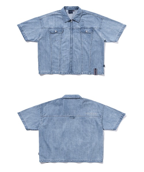 ROMANTIC CROWN（ロマンティッククラウン）の「【ROMANTIC CROWN】TRUCKER SUMMER JAKET（デニムジャケット・メンズ・ブルー/グレイッシュベージュ・L/M）」の10枚目の写真