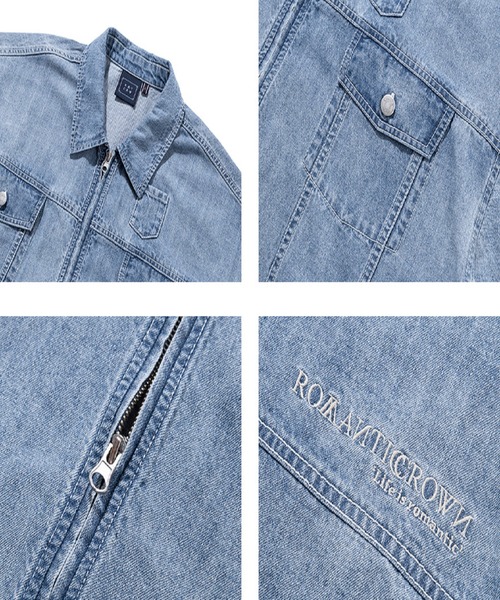 ROMANTIC CROWN（ロマンティッククラウン）の「【ROMANTIC CROWN】TRUCKER SUMMER JAKET（デニムジャケット・メンズ・ブルー/グレイッシュベージュ・L/M）」の14枚目の写真