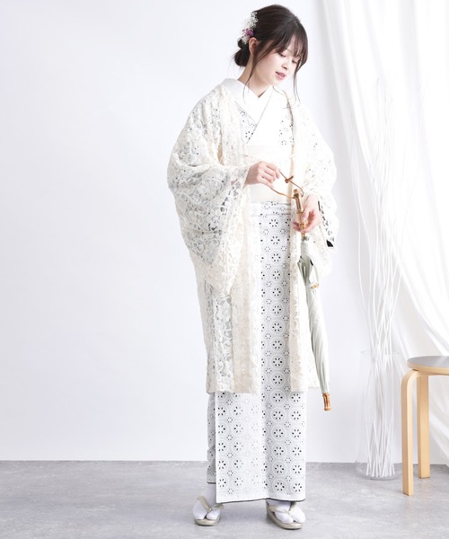 utatane(ウタタネ)の「羽織 レース ニコアンティーク 日本製(着物・レディース・クリーム・FREE)」の15枚目の写真