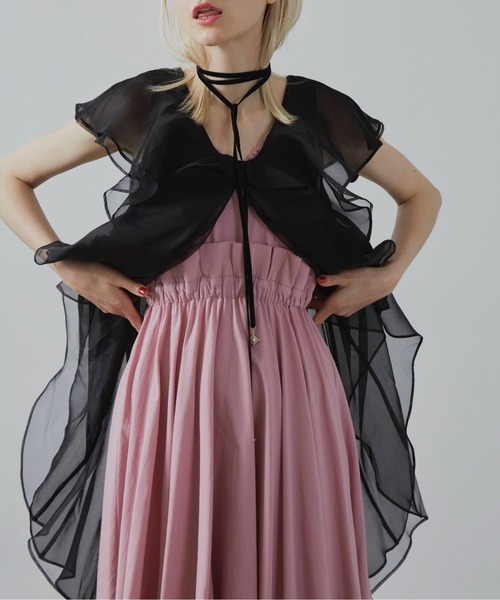 J1U by LA BELLE ETUDE(ジユウバイラベルエチュード)の「フリルデザインキャミワンピース(ワンピース・レディース・ホワイト/ブラック/ピンク・FREE)」の16枚目の写真