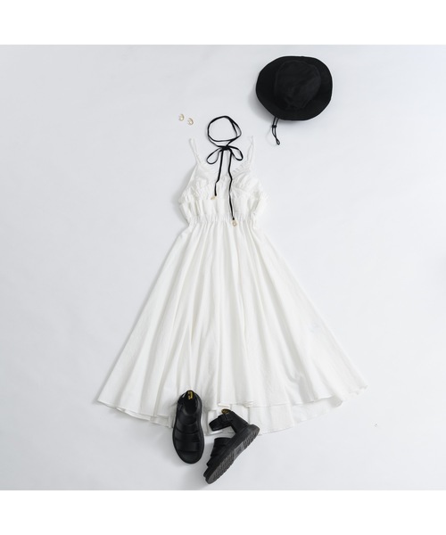 J1U by LA BELLE ETUDE(ジユウバイラベルエチュード)の「フリルデザインキャミワンピース(ワンピース・レディース・ホワイト/ブラック/ピンク・FREE)」の21枚目の写真