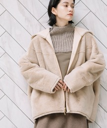 Munich | エコムートンリバーシブルフーデットコート(ムートンコート)