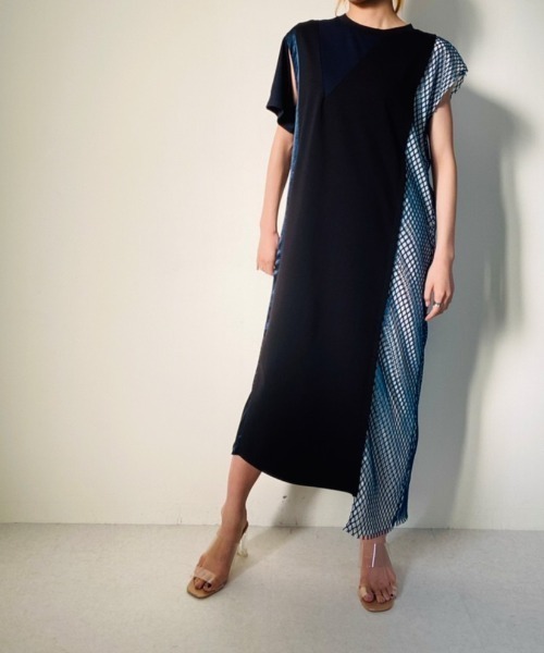 セール メッシュポイントパッチワークアシメワンピース ワンピース Doll Up Oops ドールアップウップス のファッション通販 Zozotown