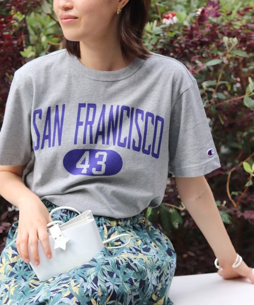 SLOBE IENA(スローブイエナ)の「【Champion / チャンピオン】 SAN FRANCISCO SHORT SLEEVE Tシャツ◆【洗濯機洗い可】(Tシャツ/カットソー・レディース・チャコールグレー/ネイビー・FREE)」の2枚目の写真