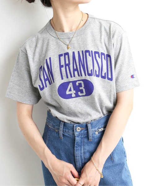 SLOBE IENA(スローブイエナ)の「【Champion / チャンピオン】 SAN FRANCISCO SHORT SLEEVE Tシャツ◆【洗濯機洗い可】(Tシャツ/カットソー・レディース・チャコールグレー/ネイビー・FREE)」の3枚目の写真