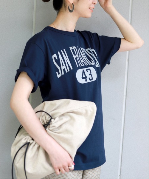 SLOBE IENA(スローブイエナ)の「【Champion / チャンピオン】 SAN FRANCISCO SHORT SLEEVE Tシャツ◆【洗濯機洗い可】(Tシャツ/カットソー・レディース・チャコールグレー/ネイビー・FREE)」の4枚目の写真