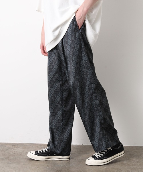 JUNRED（ジュンレッド）の「バティックプリントワイドパンツ（その他パンツ・メンズ・ブラック/ベージュ・S/M/L）」の3枚目の写真