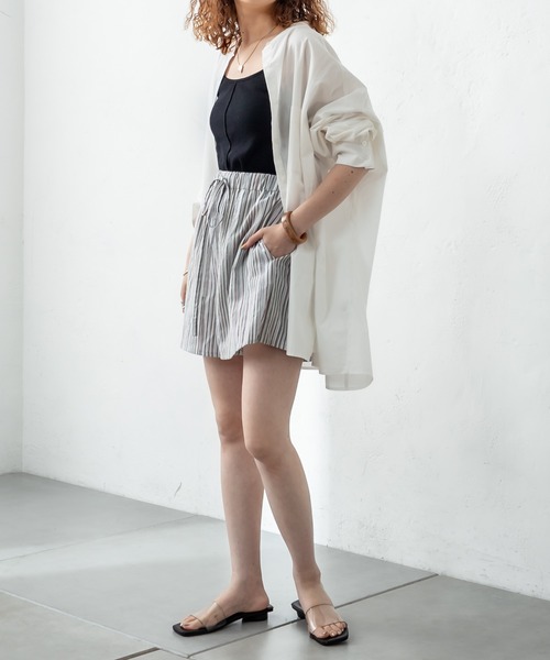 mystic（ミスティック）の「マルチストライプショートパンツ（スウェットパンツ・レディース・ブルー/ブラウン・FREE）」の8枚目の写真