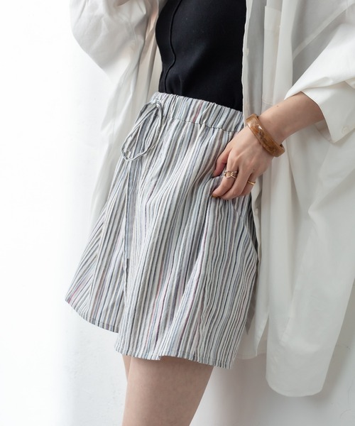 mystic（ミスティック）の「マルチストライプショートパンツ（スウェットパンツ・レディース・ブルー/ブラウン・FREE）」の21枚目の写真