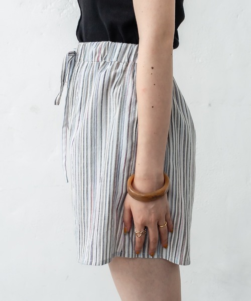 mystic（ミスティック）の「マルチストライプショートパンツ（スウェットパンツ・レディース・ブルー/ブラウン・FREE）」の19枚目の写真