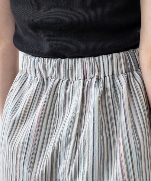 mystic（ミスティック）の「マルチストライプショートパンツ（スウェットパンツ・レディース・ブルー/ブラウン・FREE）」の10枚目の写真