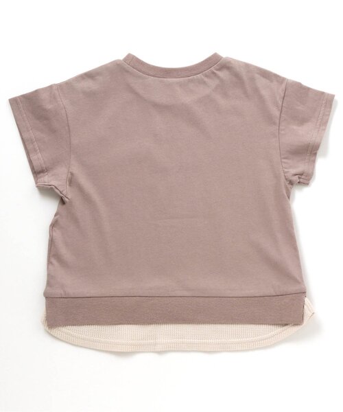 apres les cours（アプレレクール）の「ワッフルレイヤードTシャツ（Tシャツ/カットソー・キッズ・ブルー/ブラウン・90/120/130/100/80/110）」の9枚目の写真