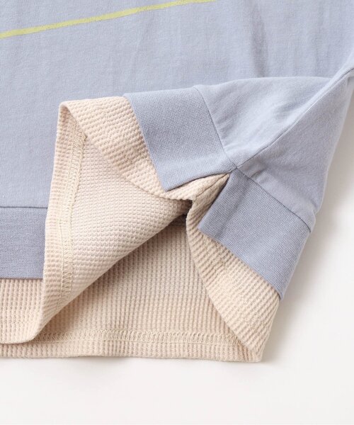 apres les cours（アプレレクール）の「ワッフルレイヤードTシャツ（Tシャツ/カットソー・キッズ・ブルー/ブラウン・90/120/130/100/80/110）」の8枚目の写真