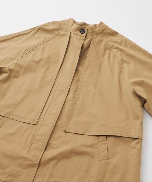 Libra Cue(リブラ キュー)の「”ガンパッチロングコート” オンオフどちらのスタイリングにも使える、春秋2シーズンコート(トレンチコート・レディース・ブラック/ベージュ・FREE)」の4枚目の写真