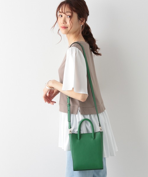 GLOBAL WORK（グローバルワーク）の「縦型2WAYショルダー/957847（ショルダーバッグ・レディース・ブラック/オフホワイト/グリーン・FREE）」の3枚目の写真